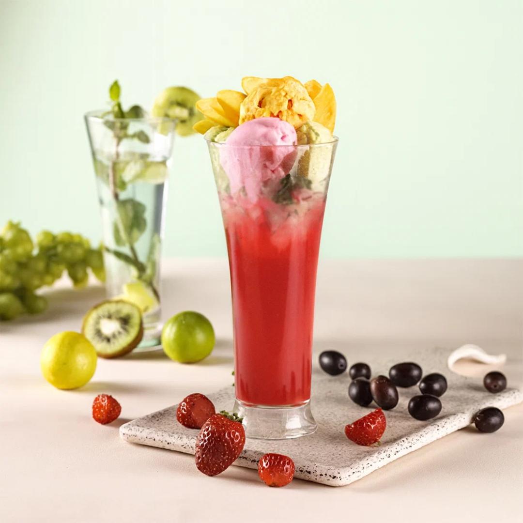 faluda Matt Finish Plastic Glass Set ( 300ML)  6 Piece Set