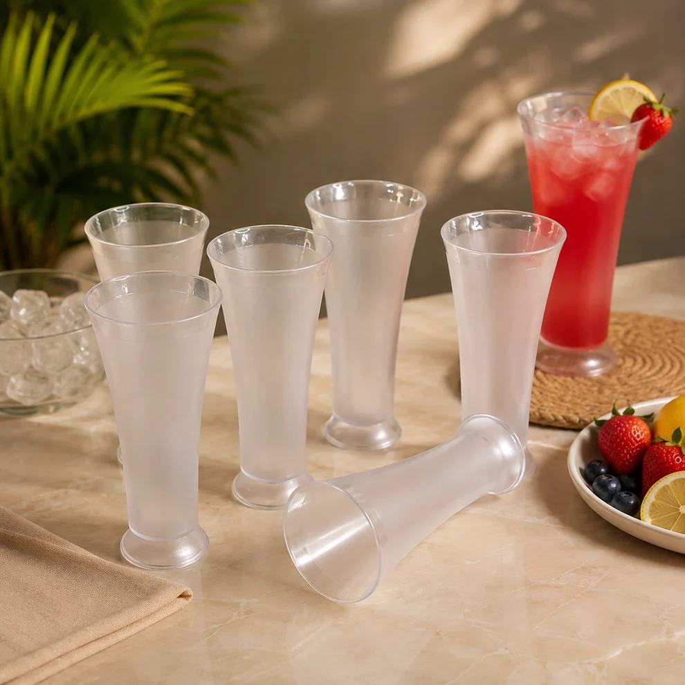 faluda Matt Finish Plastic Glass Set ( 300ML)  6 Piece Set
